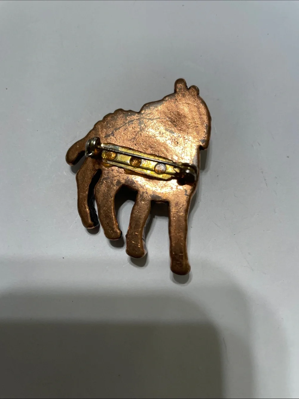 Copper Zebra Figurine Brooch